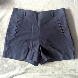 Zara Basic Navy High Waisted Side Zip Shorts size XS